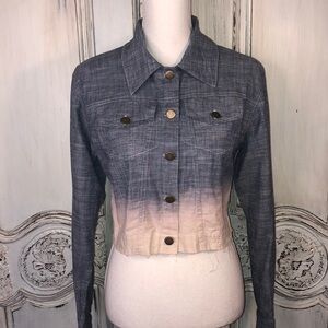 Women's Blue and Cream Jean Jacket